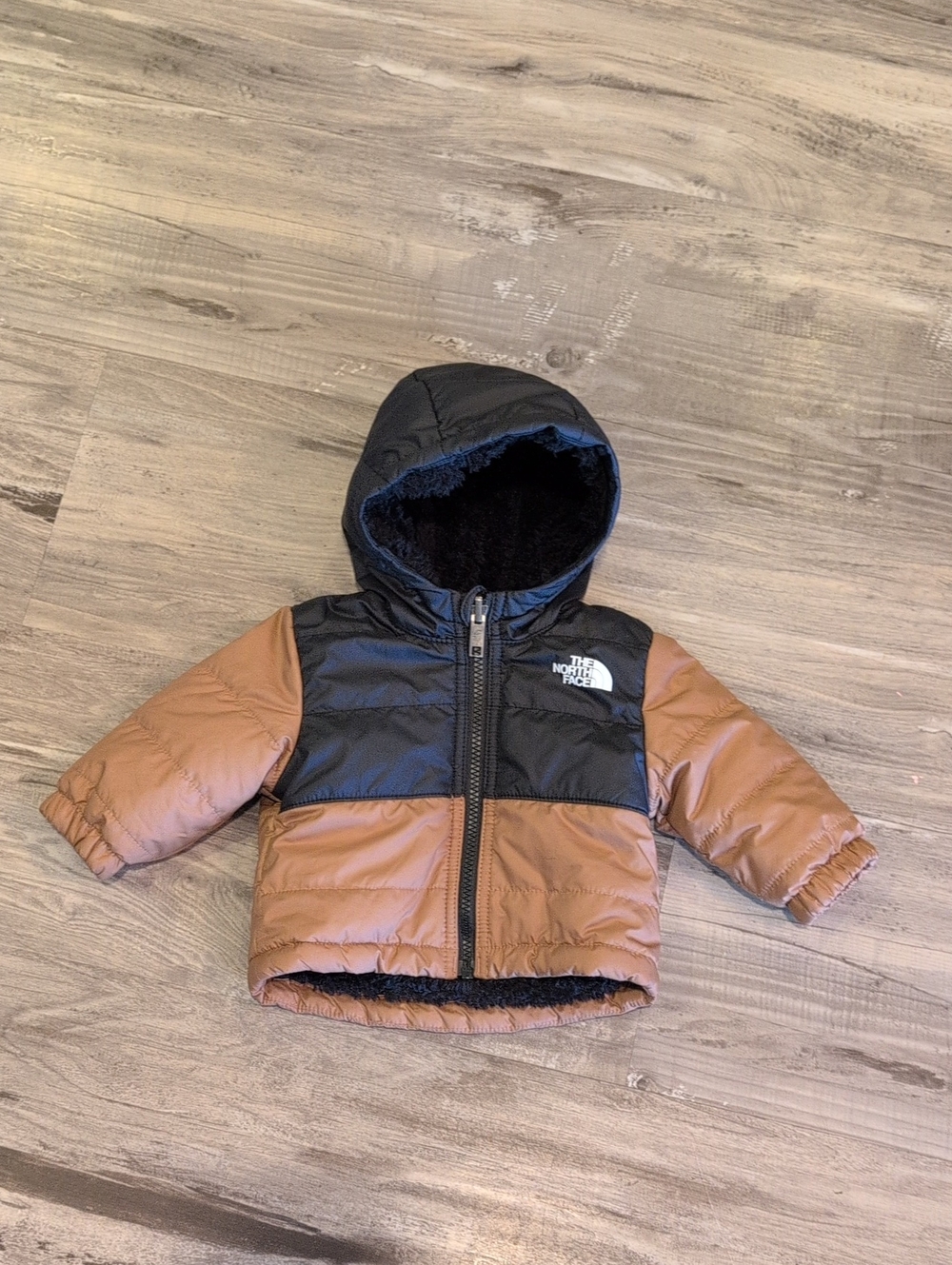 The North Face Toddler Hooded Puffer Jacket - Black & Brown